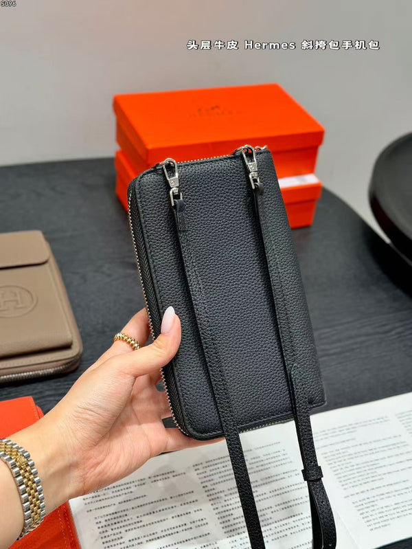 Mini portefeuille HM Bearn 10 cm en cuir Epsom de bambou