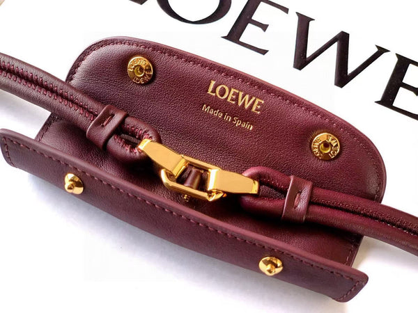 Borsa Loewe Madrid 33cm in pelle di vacchetta color talpa