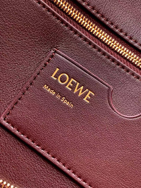 Borsa Loewe Madrid 33cm in pelle di vacchetta color talpa