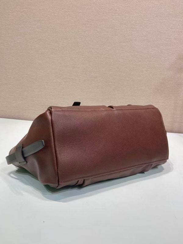 Prada Route Shopping Bag Brown Leather