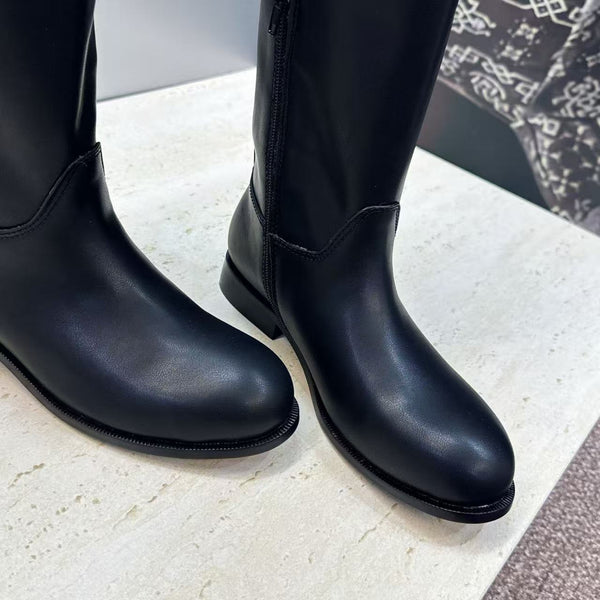CD Riding Boots CD Buckle Black Leather