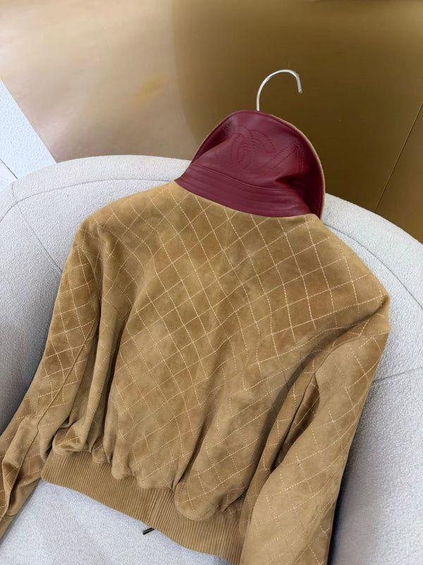 CC Fango Blouson Brown Burgundy Suede Leather