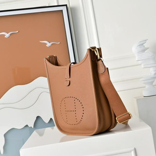 HM Evelyne 23cm Cookie Brown Togo Accastillage Doré