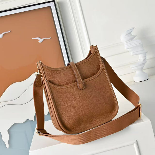 HM Evelyne 23cm Cookie Brown Togo Accastillage Doré