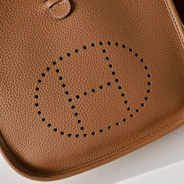HM Evelyne 23cm Cookie Brown Togo Accastillage Doré