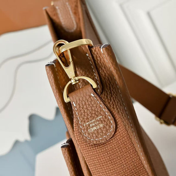 HM Evelyne 23cm Cookie Brown Togo Accastillage Doré