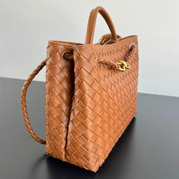 Bv Medium Andiamo 32cm Dark Tan Lambskin