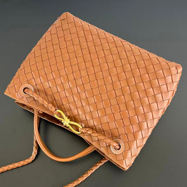 Bv Medium Andiamo 32cm Dark Tan Lambskin
