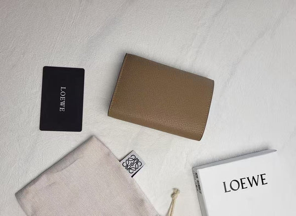LW Anagram Trifold Wallet 12cm Brown Leather