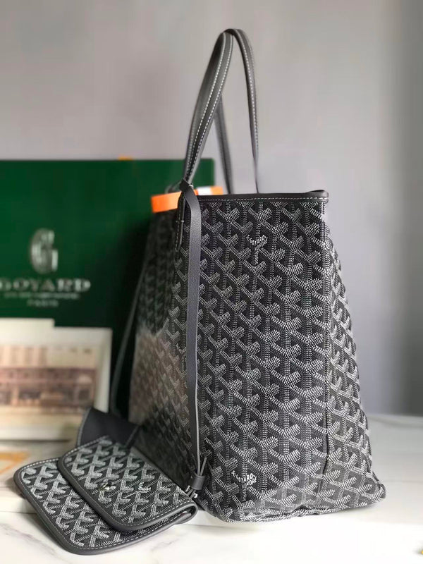 Sac Saint Louis PM 34cm en toile verte et cuir de veau Chevroches