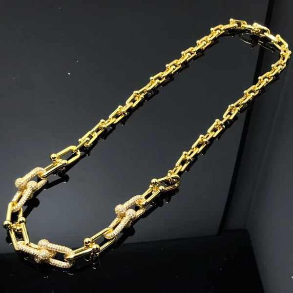 Tiffany HardWear Graduated Link Necklace Pave Diamond
