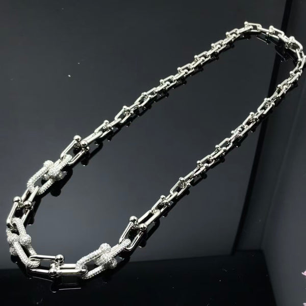 Tiffany HardWear Graduated Link Necklace Pave Diamond
