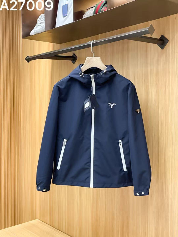 Pra Hooded Blouson Jacket Navy Blue Re-Nylon