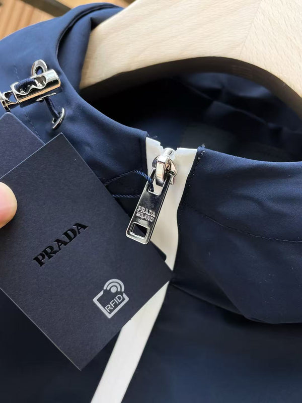 Pra Hooded Blouson Jacket Navy Blue Re-Nylon