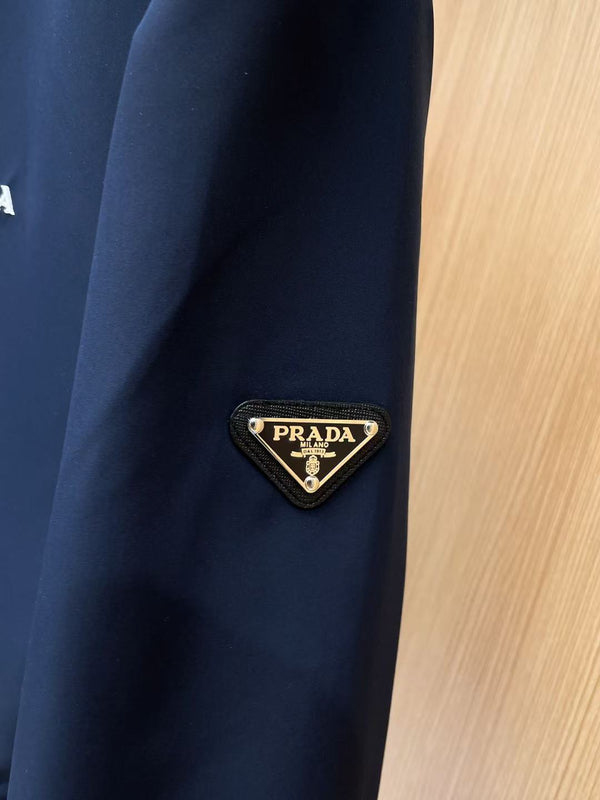 Pra Hooded Blouson Jacket Navy Blue Re-Nylon