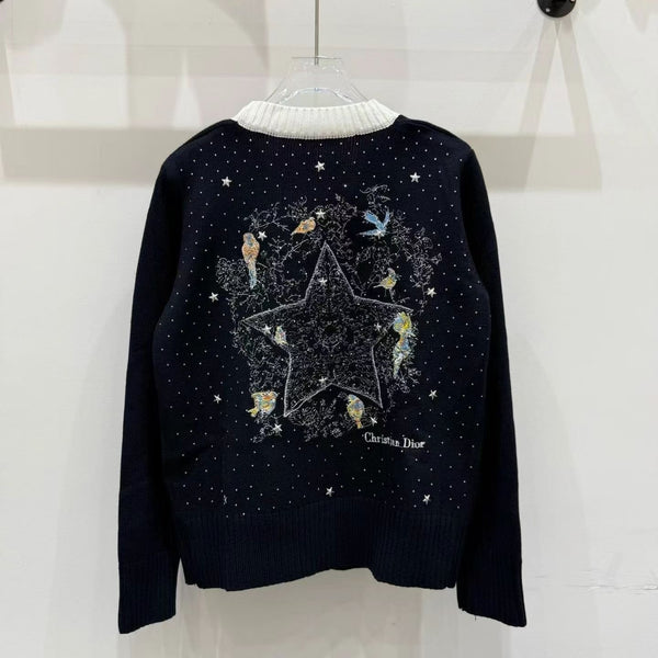 CD 26FW V-Neck Logo-Embroidered Knit Cardigan Wool 440377