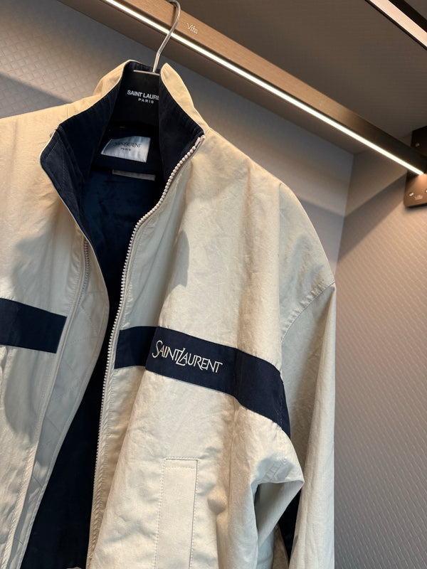 YSL 26s Blouson Jacket Beige Cotton Blend