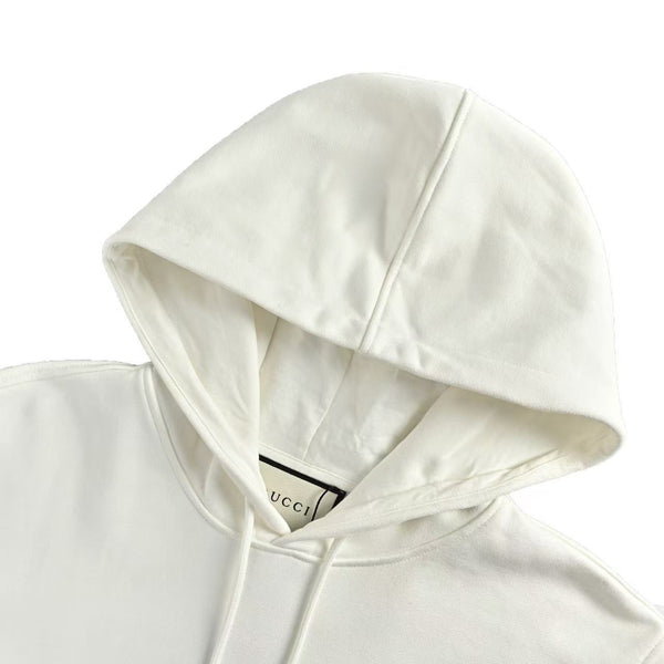 GG Men's Interlocking G Drawstring Hoodie White
