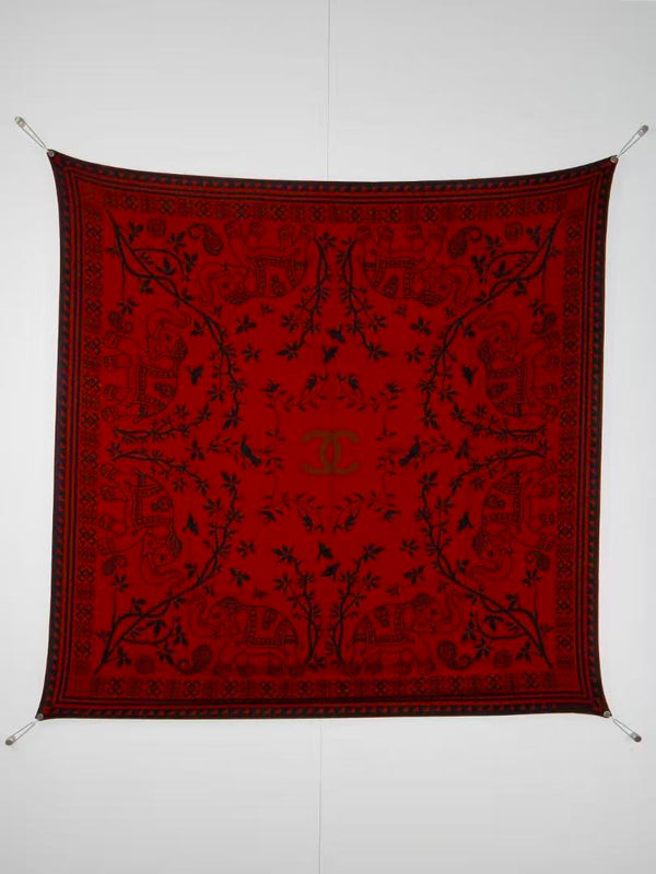 CC 2026 Square Scarf 140cm Cashmere Silk 550804