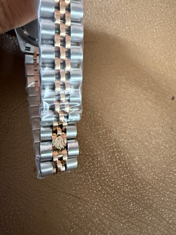 Lady-Datejust 28mm Everose Gold Steel Fluted Bezel Rose Dial Star Diamond Markers