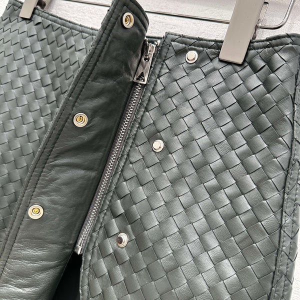 BV 26ss Skirt in Dark Green Lambskin