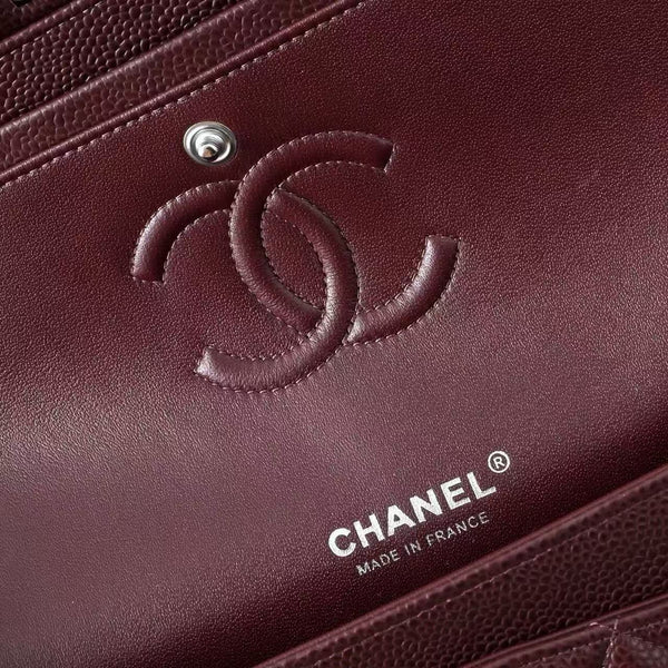 CC Classic Jumbo 25.5cm Burgundy Lambskin Silver Hardware