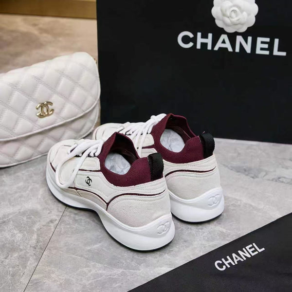 CC 26FW Sneakers Ivory Burgundy Suede