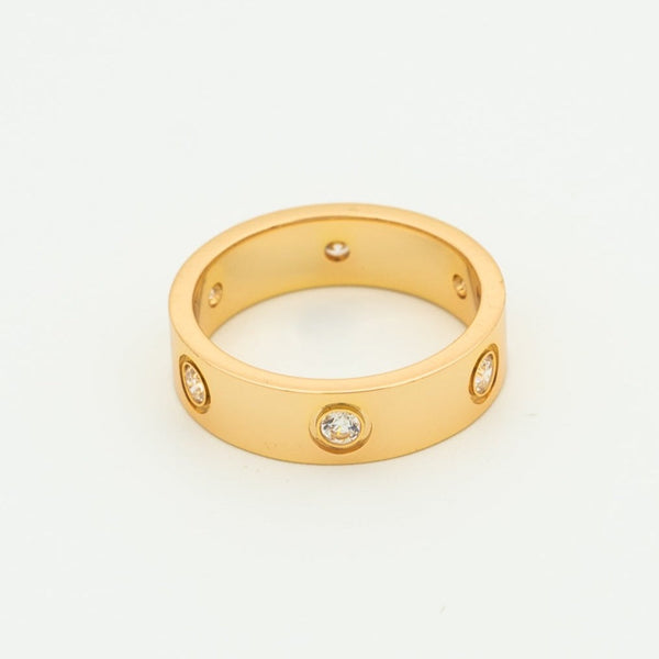 BAGUE LOVE 5,5 MM 6 DIAMANTS OR ROSE