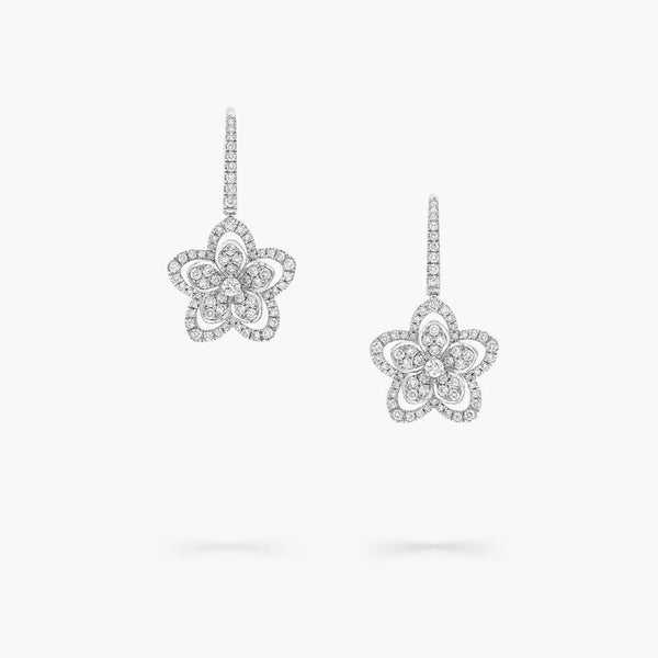 ORECCHINI IN ARGENTO CON DIAMANTI A FORMA DI FIORE SELVAGGIO