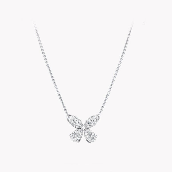 COLLANA CLASSICA FARFALLA IN ARGENTO E DIAMANTI