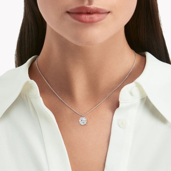 GRA ROUND SILVER DIAMOND NECKLACE
