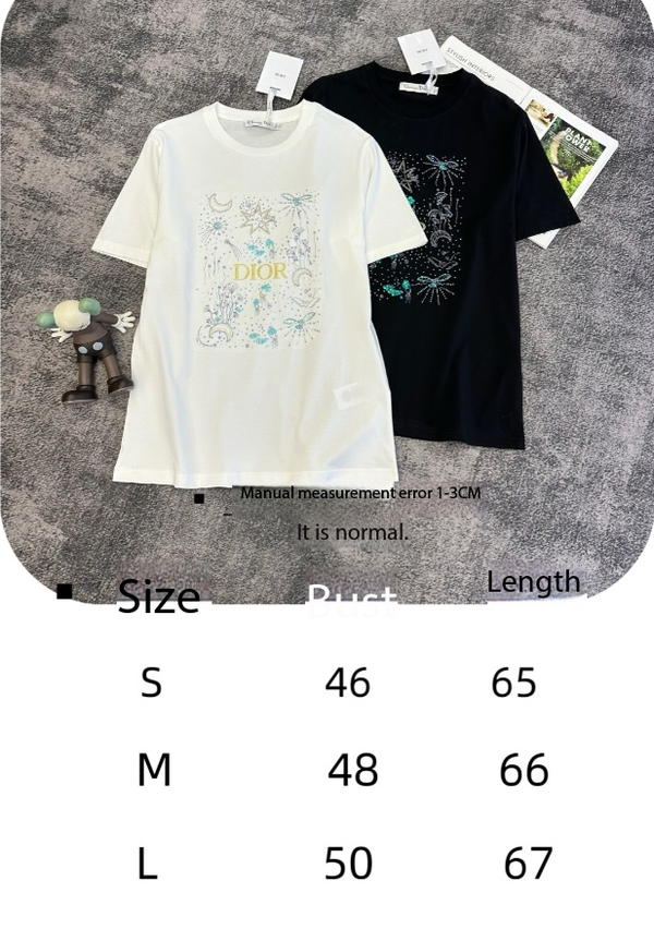 CD SS26 Astral Flowers Motif T-Shirt Cotton 350831