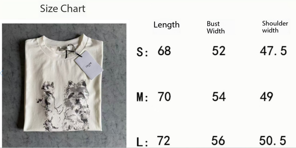 Celine SS26 Unisex Puppy Print Short-Sleeve Tee White Cotton 350474