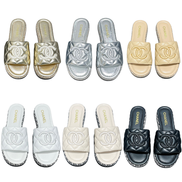 CC 25 Espadrilles Sandal Quilted Calfskin