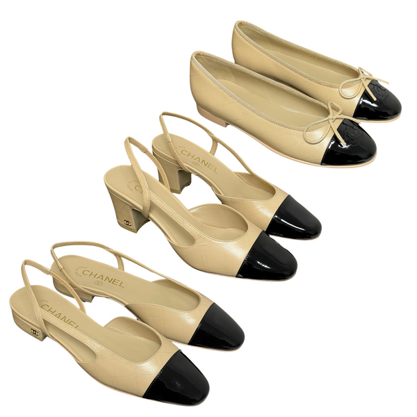 CC 25P Beige Black Quilted Calfskin