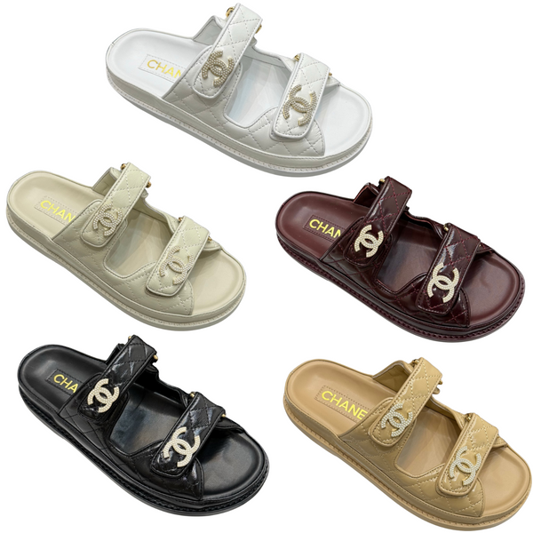 CC 25S Dad Sandal Mule Calfskin Mop Logo