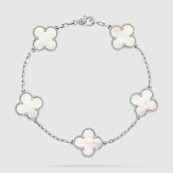 CLOVER SILVER MOP 5 MOTIF BRACELET