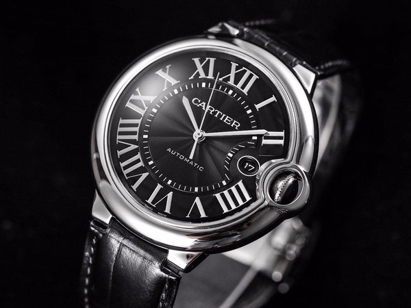 BALLON BLEU 42 BLACK DIAL LEATHER BRACELET