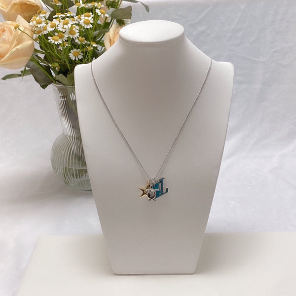 LV TURTLE STAR STARFISH SILVER GOLDURY FAS NECKLACE