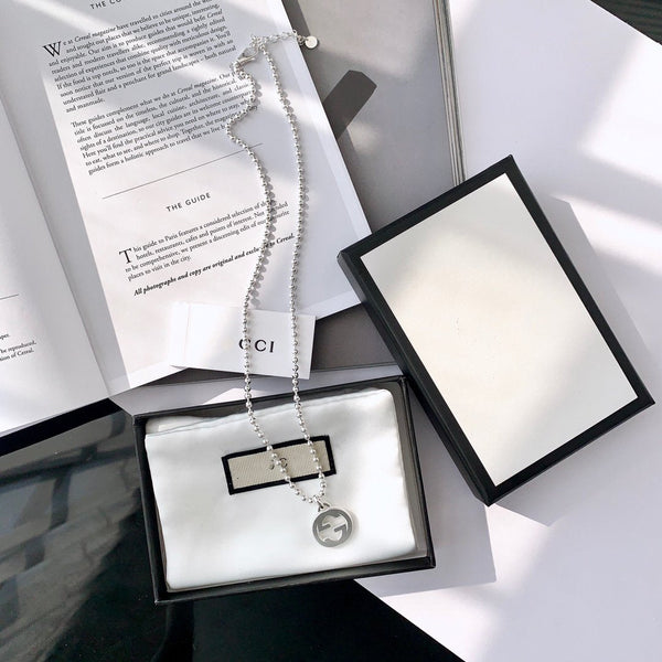 INTERLOCKING NECKLACE G PENDANT STERLING SILVER