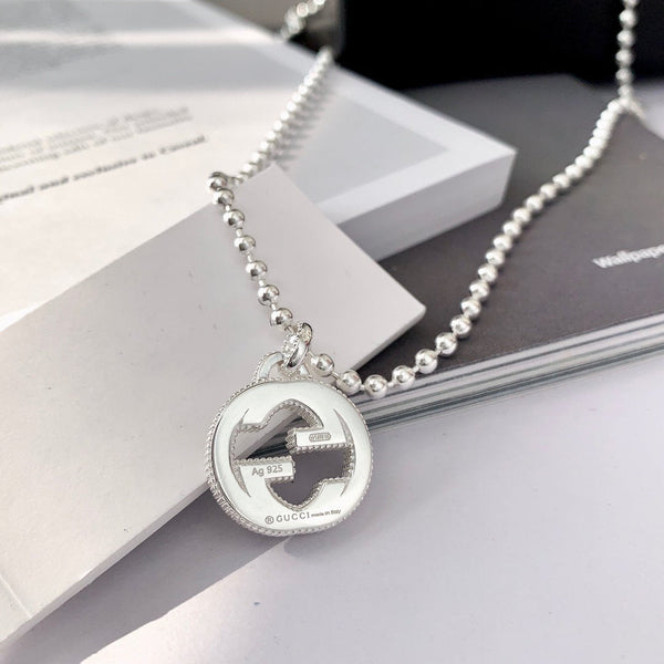 INTERLOCKING NECKLACE G PENDANT STERLING SILVER