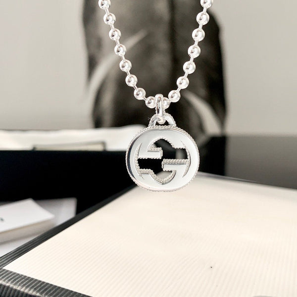 INTERLOCKING NECKLACE G PENDANT STERLING SILVER