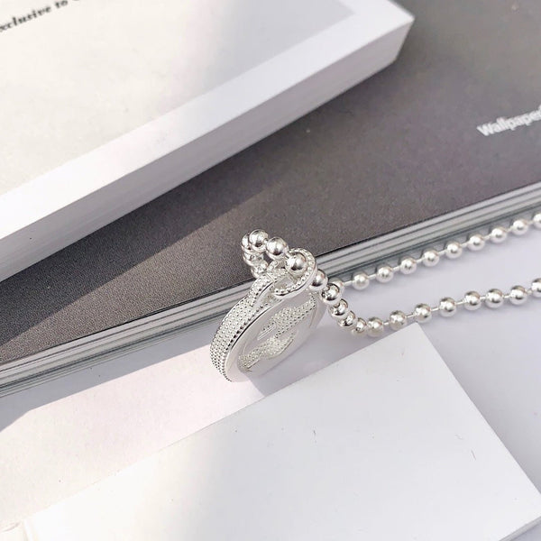 INTERLOCKING NECKLACE G PENDANT STERLING SILVER