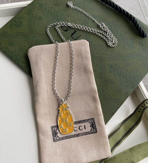 GG NECKLACE PENDANT PINEAPPLE PATTERN
