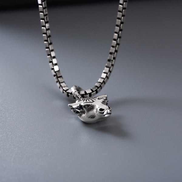 GG DOUBLE CLASSIC RETRO STERLING SILVER COW NECKLACE
