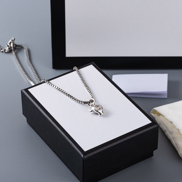 GG DOUBLE CLASSIC RETRO STERLING SILVER COW NECKLACE