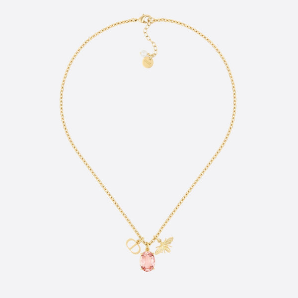 CD GOLD-COLORED METAL WITH WHITE RESIN PEARL NECKLACE