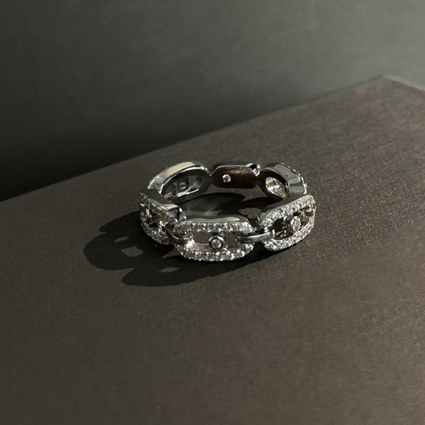 MOVE UNO RING PAVED SILVER DIAMOND