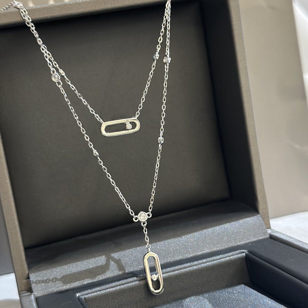 MOVE UNO 2 RANGS PAVED NECKLACE