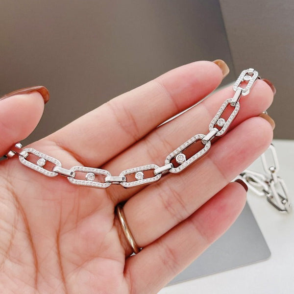 CHOKER MOVE UNO MULTI SILVER DIAMOND NECKLACE